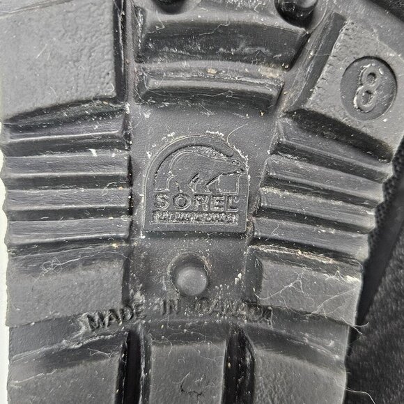 SOREL Kaufman Canada Black Faux Fur Accent Lace Up Duck Boot 8 - Picture 11 of 13
